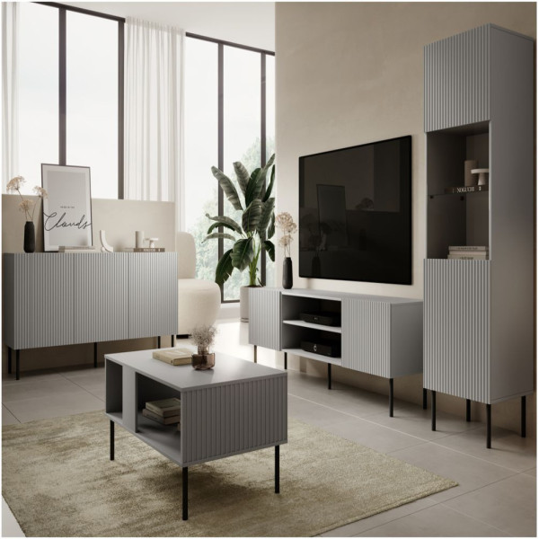 Komoda Duża 150cm ASENSIO KM-1 Szara Aranżacja w Salonie
