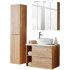 Szafka z Umywalką Nablatową 80 cm CAPRI OAK 1 Aranżacja na Białym Tle