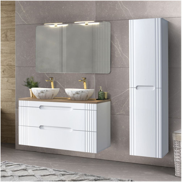 Blat do Łazienki 120cm Matowy Dąb Coast Evoke Aranżacja w Łazience