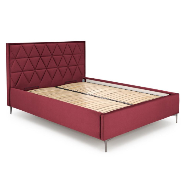 Łóżko Tapicerowane 160x200 MODULO 5 Bordowe Front Lewy