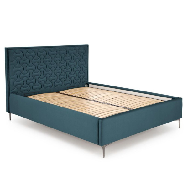 Łóżko Tapicerowane 160x200 MODULO 2 Welurowe Zielone Front Lewy