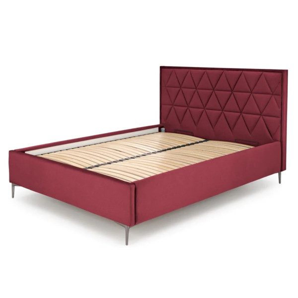 Łóżko Tapicerowane 160x200 MODULO 5 Bordowe Front Prawy
