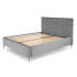 Łóżko Tapicerowane 160x200 MODULO 1 Szare Popielate Welurowe Front Prawy