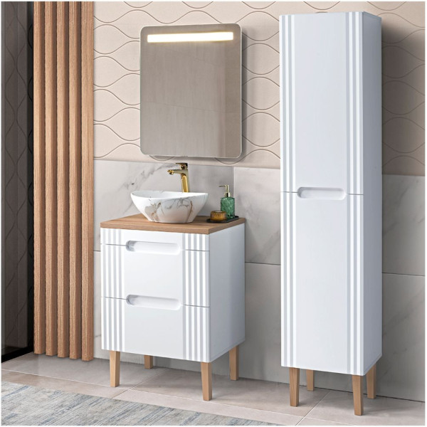 Szafka z Umywalką 60 Stojąca FIJI WHITE 4 Aranżacja