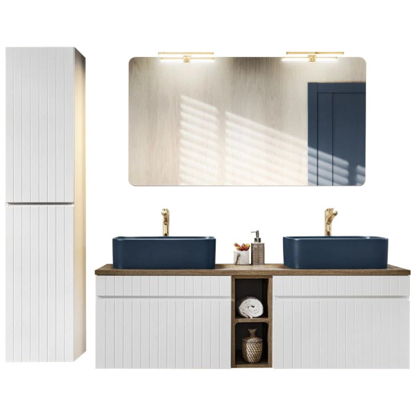 Zestaw Mebli Łazienkowych z Umywalką 140 cm ICONIC WHITE 6