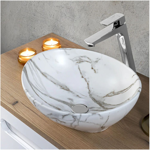 Ceramiczna Umywalka Nablatowa 40 cm PATI MW3 Aranżacja