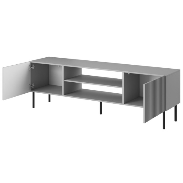 Szafka RTV ASENSIO RTV-1 Popielata 180 cm Prawy Front Otwarta