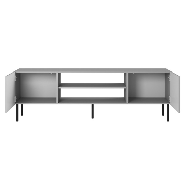 Szafka RTV ASENSIO RTV-1 Popielata 180 cm Front Otwarta