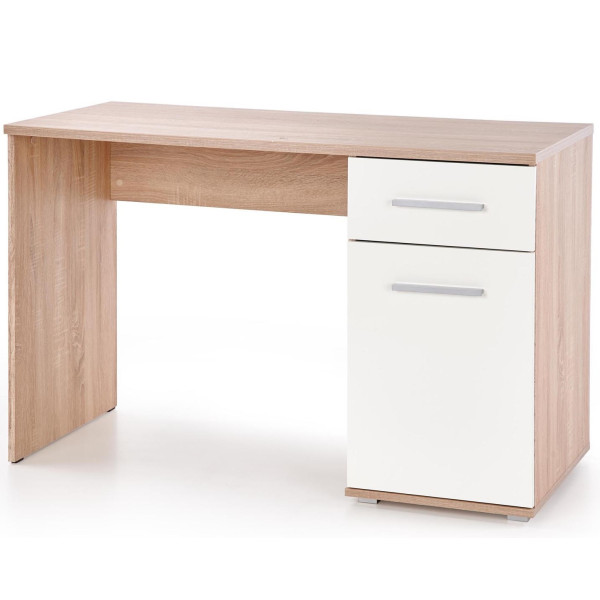 Biurko Komputerowe LIMA B1 Dąb Sonoma Białe Front Prawy