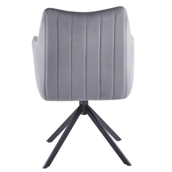 ❤️ Krzesło Tapicerowane Obrotowe Welurowe Loft K10-FX Szare Furnitex ⭐