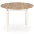 Stół Rozkładany Okrągły 102-142x102cm RINGO Dąb Craft Biały Front