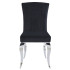 Krzesło Tapicerowane Modern Barock Chromowane do Salonu Glamour Czarny Welur SILVER