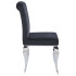 Krzesło Tapicerowane Modern Barock Chromowane do Salonu Glamour Czarny Welur SILVER