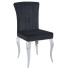 Krzesło Tapicerowane Modern Barock Chromowane do Salonu Glamour Czarny Welur SILVER