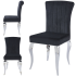 Krzesło Tapicerowane Modern Barock Chromowane do Salonu Glamour Czarny Welur SILVER