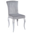 Krzesło Modern Barock Tapicerowane Chromowane do Salonu w Stylu Glamour Szare SILVER
