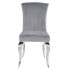 Krzesło Modern Barock Tapicerowane Chromowane do Salonu w Stylu Glamour Szare SILVER