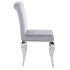 Krzesło Modern Barock Tapicerowane Chromowane do Salonu w Stylu Glamour Szare SILVER