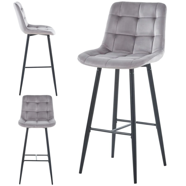 Krzesło Kuchenne Barowe VERO Szare Popielate Loft Furnitex Miniatura