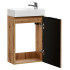 Mała Szafka z Umywalką 40 cm Łazienkowa Wąska Wisząca Umywalka z Szafką Dąb Wotan Ryflowana ADEL OAK Comad