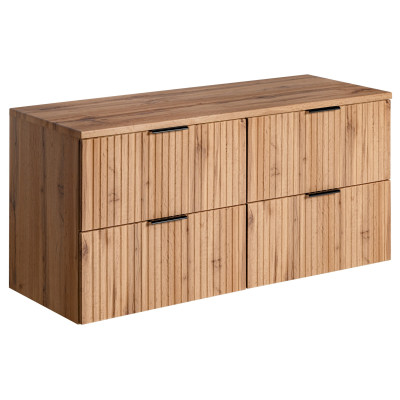 Wisząca Szafka Łazienkowa z Umywalką Nablatową 120 cm ADEL OAK Dąb Wotan Comad