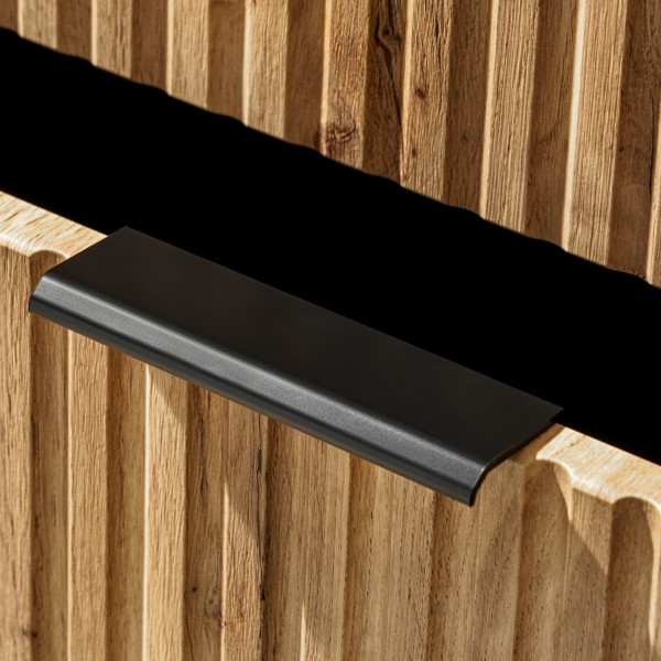 Zestaw Mebli Łazienkowych Szafka z Podwójną Umywalką 120 cm Dąb Wotan Ryflowana ADEL OAK Comad