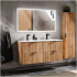 Ryflowana Szafka pod Umywalkę Wpuszczaną 120 cm Nowoczesna Loft Dąb Wotan ADEL OAK Comad