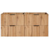 Ryflowana Szafka pod Umywalkę Wpuszczaną 120 cm Nowoczesna Loft Dąb Wotan ADEL OAK Comad