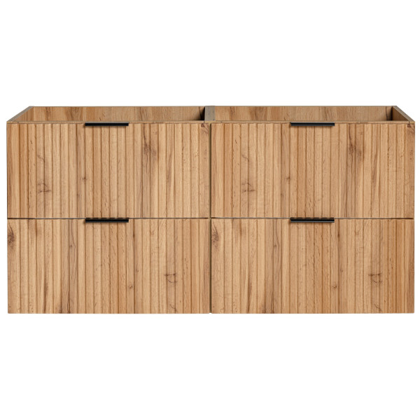 Ryflowana Szafka pod Umywalkę Wpuszczaną 120 cm Nowoczesna Loft Dąb Wotan ADEL OAK Comad