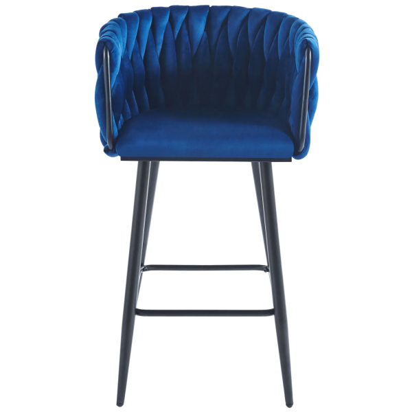 Krzesło Barowe Kuchenne RELA Niebieskie Loft Furnitex Front