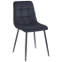 Krzesło Tapicerowane Welur NAVA Czarne Loft Furnitex Prawy Front