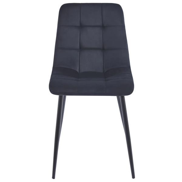 Krzesło Tapicerowane Welur NAVA Czarne Loft Furnitex Front