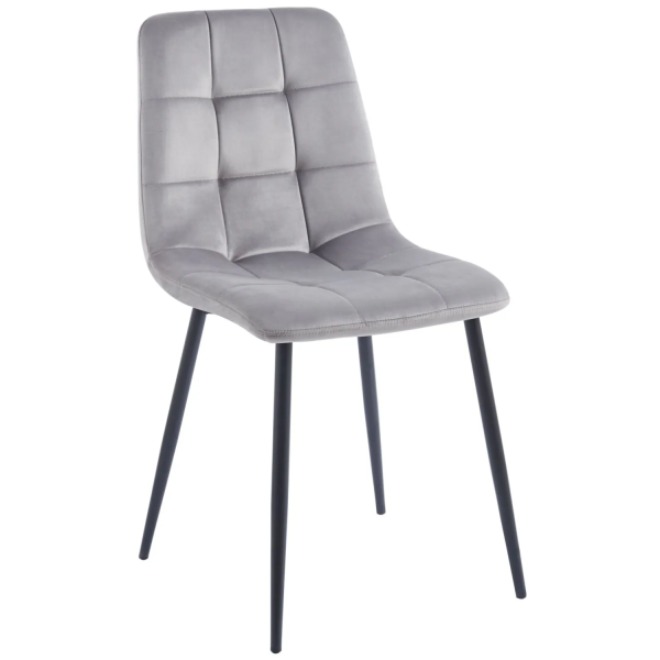 Krzesło Tapicerowane Loft NAVA Szare Welur Furnitex Prawy Front