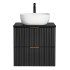 Nowoczesna Czarna Szafka z Umywalką 60 cm Ryflowana Loft ADEL BLACK Comad