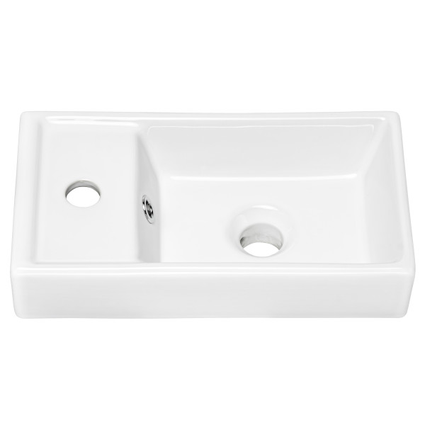 Mała Szafka z Umywalką 40 cm do Wąskiej Łazienki Biała Matowa Ryflowana ADEL WHITE Comad