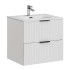 Biała Szafka z Umywalką 60 cm Nowoczesna Ryflowana Matowa ADEL WHITE Comad
