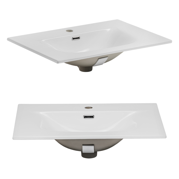 Biała Szafka z Umywalką 60 cm Nowoczesna Ryflowana Matowa ADEL WHITE Comad