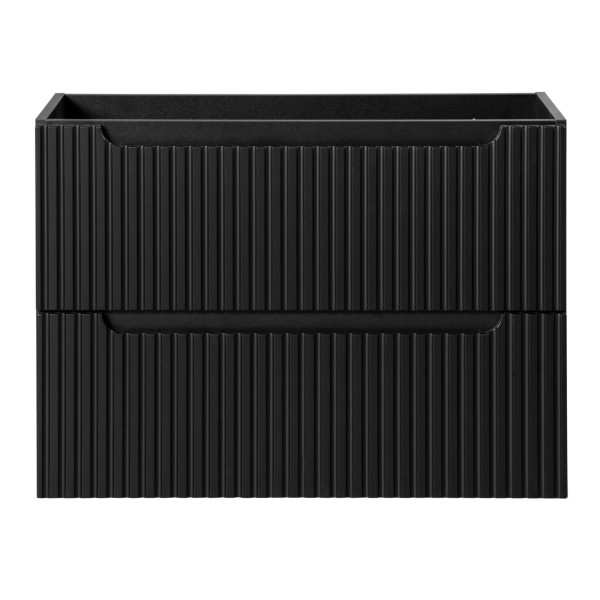 Nowoczesna Szafka pod Umywalkę 80 cm Ryflowana Czarna Matowa NOVA BLACK Comad
