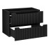 Nowoczesna Szafka pod Umywalkę 80 cm Ryflowana Czarna Matowa NOVA BLACK Comad