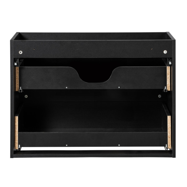 Nowoczesna Szafka pod Umywalkę 80 cm Ryflowana Czarna Matowa NOVA BLACK Comad