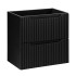 Nowoczesna Czarna Matowa Szafka Pod Umywalkę 60 cm Ryflowana z Szufladami NOVA BLACK Comad