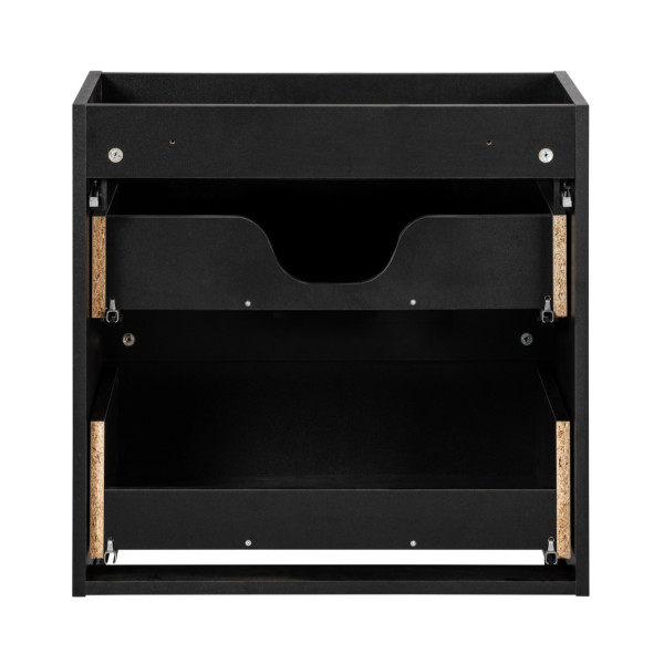 Nowoczesna Czarna Matowa Szafka Pod Umywalkę 60 cm Ryflowana z Szufladami NOVA BLACK Comad