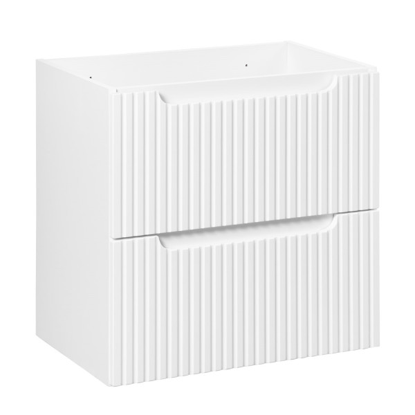 Nowoczesna Szafka pod Umywalkę 60 cm z Szufladami Ryflowana Biały Mat NOVA WHITE Comad