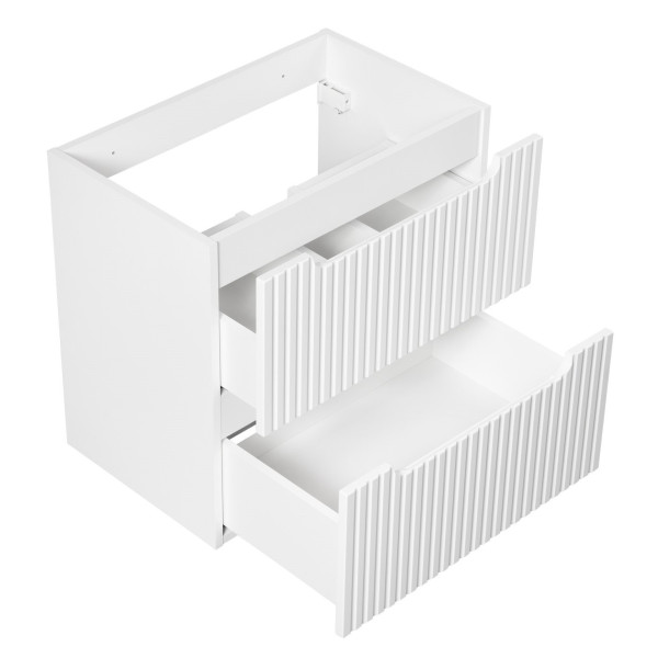 Nowoczesna Szafka pod Umywalkę 60 cm z Szufladami Ryflowana Biały Mat NOVA WHITE Comad