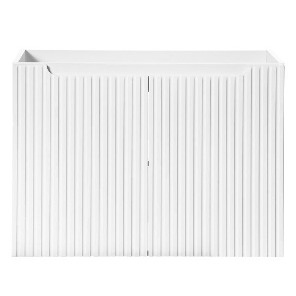 Nowoczesna Szafka pod Umywalkę 80 cm Ryflowana Wisząca Biały Mat NOVA WHITE Comad