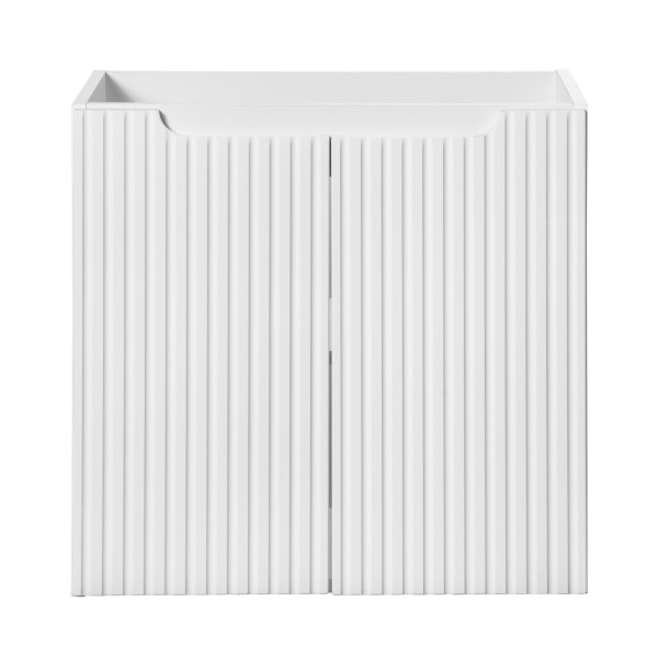 Nowoczesna Szafka pod Umywalkę 60 cm 2 Drzwiowa Matowa Ryflowana Biała NOVA WHITE Comad