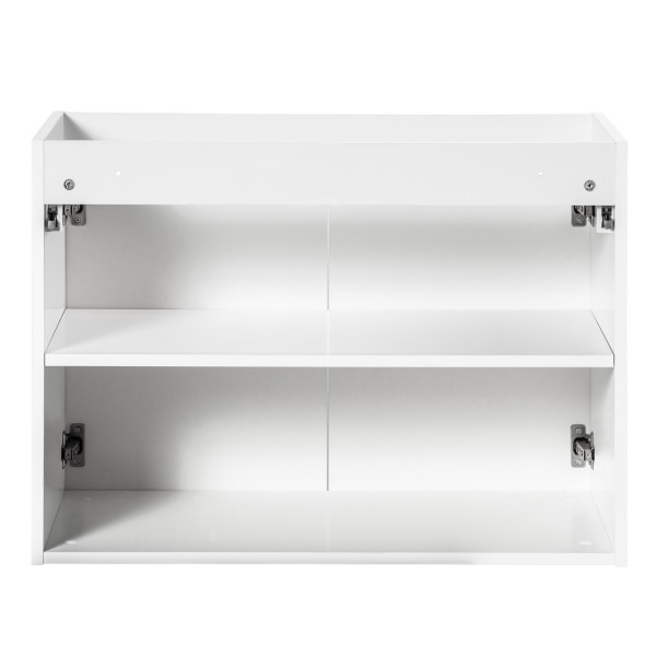 Nowoczesna Szafka pod Umywalkę 80 cm Ryflowana Wisząca Biały Mat NOVA WHITE Comad