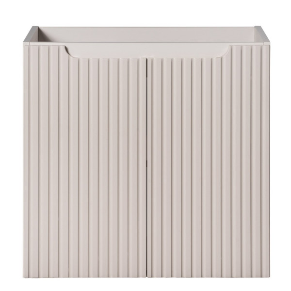 Nowoczesna Szafka pod Umywalkę 60 cm 2 Drzwiowa Ryflowana Beżowa Matowa Kaszmirowa NOVA CASHMERE Comad