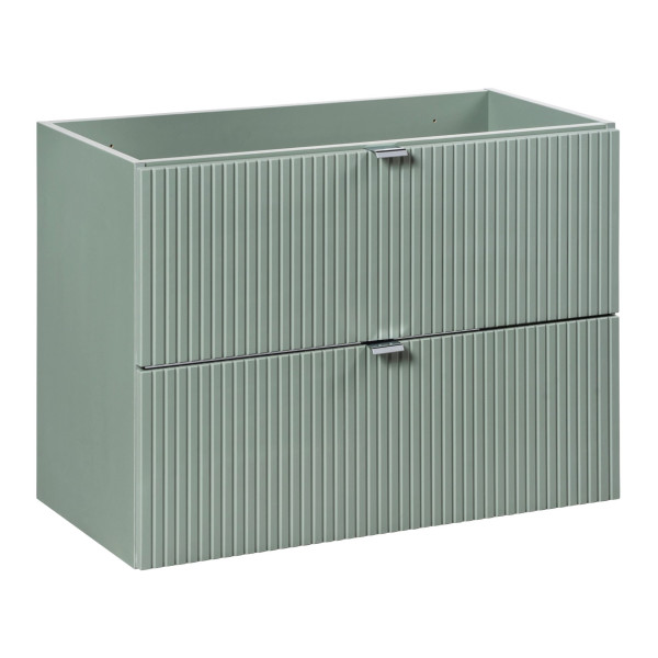 Ryflowana Szafka pod Umywalkę 80 cm Łazienkowa Nowoczesna Szałwiowa Zielona LINE REED GREEN Comad