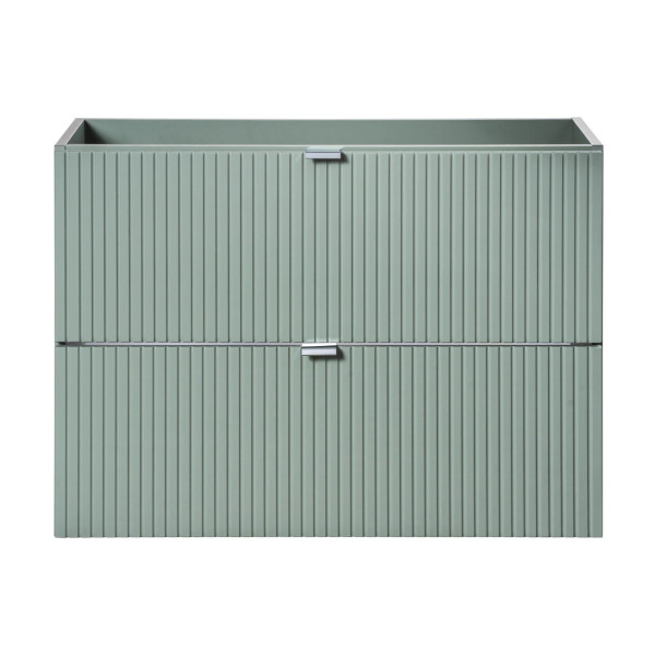 Ryflowana Szafka pod Umywalkę 80 cm Łazienkowa Nowoczesna Szałwiowa Zielona LINE REED GREEN Comad